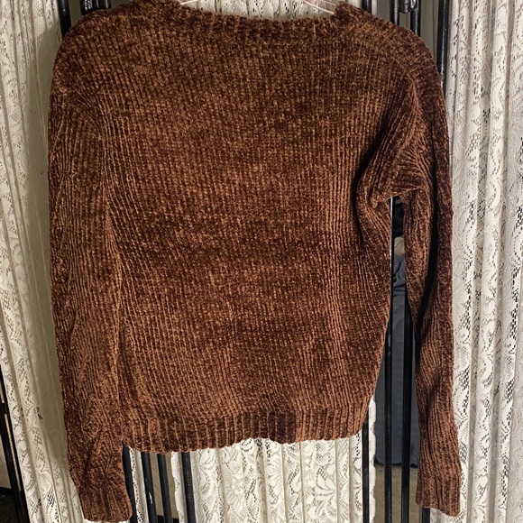 ID Identity Brown Chenille Women's Sweater Cropped Size S NEW - Picture 5 of 5